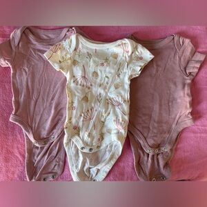 Floral and Pink Baby Onesies Set